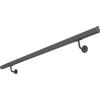 V2Aox Corrimano in Acciaio Inox 50-200 cm ringhiera corrimano a Muro per Scale in Tubo di Acciaio Inox Set Completo Antracite, Lunghezza:180 cm