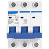 Vikye Interruttore automatico, AC 400V 6/10/16/20A 3 Pole Protection Breaker MCB Interruttore di sicurezza DZ47-63 per impianto di generazione di energia solare di piccole dimensioni(16A)