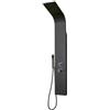 OGOMONDO Colonna Doccia Attrezzata Flower in Acciaio Nero Opaco Con Cascata H140xL20xP44