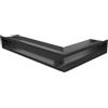 KRATKI Griglia di ventilazione per caminetti Griglia angolare sinistra con presa d'aria coperta 45 gradi Acciaio verniciato a polvere 60x40x9cm Nero