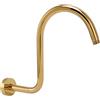 Nikou Braccio doccia rialzato a forma di S in acciaio inox e flangia NPT, braccio estensibile per soffione doccia in oro spazzolato, lunghezza 24,9 cm, compatibile con soffioni doccia standard