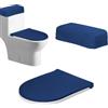 Generic Set di 2 copriwater con fondo elastico, universale, colore blu