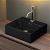Mai & Mai Lavabo da Appoggio 41x36x13cm, Lavabo Bagno Sospeso Lavandino Bagno in Ceramica con Nano Rivestimenti inclusi, Nero opaco Brüssel206
