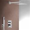 Inbagno Set doccia completo cromato lucido con miscelatore incasso, soffione 30 cm e kit doccia con presa acqua, flessibile e doccino
