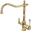 XJTNLB Miscelatore Cucina Vintage Rubinetto Lavello Cucina 3 Vie Dorato Rubinetto per Depuratore Acqua a Doppia Leva Rubinetti Cucina-B