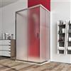MarinelliGroup Box doccia cabina 3 tre lati 80x120x80 cm porta scorrevole vetro anticalcare opaco 6mm. Palma