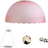 FSLiving Paralume da tavolo, in vetro rosa, per portalampada E27, paralume in vetro di ricambio per lampada a sospensione, diametro 240 mm