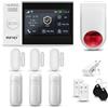 HUXGO® HXA007 Antifurto casa wireless WiFi + GSM con radio sirena solare| Kit allarme casa senza fili: 3x rilevatori di movimento, 3x sensori di allarme per finestre/porte | Per Casa, Appartamento