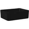vidaXL Lavandino con Foro di Scarico Rettangolare Moderno Elegante Lavello Lavabo Arredo Bagno Sanitari 40x30x13 cm in Ceramica Nero