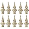 KFGISD, Terminale for palo/tubo esterno, acciaio inossidabile 304, decorazione for ringhiera con motivo vintage, 10 pezzi, oro,Coperture per pali di recinzione(19x19mm)