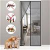 DteDty Zanzariera Magnetica per Porte, 120x180cm Facile Senza Viti Zanzariere Magnetiche per Porta Esterna/Corridoio/Patio Nero