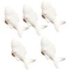 FBSHOP(TM), 5 maniglie vintage in ceramica bianca a forma di pesce, per cassetti e armadi, per la casa e la cucina
