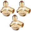 Othmro - 3 pezzi, valvola di ritegno per compressore d'aria a 3 vie in ottone, valvola pneumatica con filettatura maschio, accessorio per compressore d'aria, valvola di ritegno senza ritorno con
