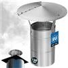 KOTARBAU® Comignolo Antivento - Comignolo Canna Fumaria - Acciaio Inox - ø 120 mm - Argento - Terminale Canna Fumaria - Antivento Antipioggia - Fumaiolo Stufa a Pellet