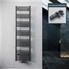 ELEGANT Scaldasalviette da bagno con attacco centrale, 1800 x 500 mm, con termostato multiblocco, colore antracite, scaldasalviette, asciugaasciugamani, scaldaasciugamani