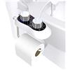 GDWD Inserto per bidet per WC, non elettrico, bidet con porta carta igienica, inserto per WC, doppio ugello autopulente, interruttore a pressione regolabile per acqua calda fredda