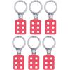 Hyuduo Hasp di Tagout di Blocco da 6 Pezzi, Materiale PA in Lega di Alluminio Antiscintilla con Interblocco a 6 Fori, Diametro Interno della Ganascia di 38 Mm per Blocco di Sicurezza