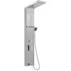 FIVMEN Pannello doccia con colonna doccia in acciaio inox, 5 funzioni, doccia a pioggia a cascata, getti massaggianti, doccetta per vasca e doccia, set completo, colore: argento