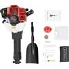 FROPIJ Digger a 2 tempi 1900 W 52 CC Escavatore a benzina portatile 6500 giri/min Trivella per alberi da giardino, Macchina scavatrice manuale per alberi da giardino, Fresatrice per trincee, Forza d'impatto