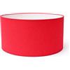 ArG Lighting Paralume Cilindro con Tessuto Cotone, Fatto a Mano, per Lampada da Tavolo, Sospensione, Piantana (50 cm Diametro, 25 cm Altezza, Rosso)