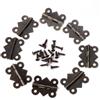 ARMYJY Mini cerniere a farfalla in bronzo antico, 80 pezzi, retro cerniere a testa di testa per armadietti, ante e cassetti, armadietti, cerniera con viti