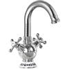 ZYCDP Rubinetteria Bagno Ottone Vintage Miscelatore Bagno Lavabo e Bidet Set Vintage a Doppia Manopola a Croce, Cromo