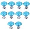 ZPECIAL 10 maniglie e pomelli per mobili, cassetti, armadi, armadi, porte, in cristallo, per armadietti, cassetti, porte, maniglie in vetro (blu acqua, 25 mm)