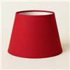 Generico 30 cm Cono Paralume, Tessuto di Cotone con PVC Bianco, Prodotto Artigianale, per Lampada da Tavolo, Piantana (Rosso)