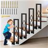 YUJEYHD Ringhiera per Scale Forma di U, Ferro Battuto Corrimano Interna con Diamante Decorare, Passamano Esterna per Corridoi e Entrata, Installazione Laterale Balaustra (Nero, 90cm)