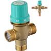 CARMOTTER Valvola Miscelatrice Termostatica, Valvola Miscelatrice Termostatica in Rame con Interfaccia da 1/2 Pollice, per la Regolazione dell'Acqua Calda e Fredda (A)