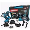Generico kit 3in1 trapano avvitatore, svita bulloni a impulsi, smerigliatrice a 2 batterie con valigia e caricabatteria