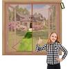 WEIZON Zanzariera Porta Finestra A Rullo 90x135cm Zanzariere Scorrevoli Magnetico Pieghevole Impedendo Insetti di Entrare per Porta Finestra Balcone Soggiorno Marrone