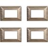 ZOREI 4 Pezzi Placche Compatibile Con Bticino Matix, Placche in Plastica Effetto Satinato (3 Posti/Moduli,Oro Satinato)
