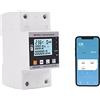 TAXNELE Wi-Fi TUYA Contatore Di Energia Intelligente Dispersione A Terra Relè Di Protezione Da Sovratensione 230V 63A Interruttore Automatico Timer Energia Contatore KWh Smart Life, Controllo Vocale