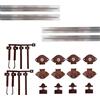 EVOTRADE Kit Ferramenta JUNIOR-4 per Armadi Scorrevoli con 2 Ante con Peso Max. 50 Kg - Kit con 4 Binari Alluminio da 2 Metri, Carrelli, Ruote e Accessori per Montaggio Facile