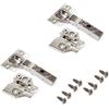 Emuca 1013307 Kit cerniera collo dritto con scodellino Ø35mm 100° chiusura soft e basetta da avvitare con regolazione eccentrica, Set di 2
