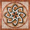 Generico Rosone Rosoni Mosaico in marmo, per interno ed esterni, Positano rosso, cm.66x66