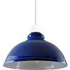 LEDSone Paralume curvy in argento spazzolato moderno industriale facile da montare Paralume leggero in metallo con base riduttrice gratuita E27 / B22 (Navy Blue)