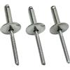 HONGWU 50PCS Rivetti Ciechi con Testa Piatta, Rivetti da 4,8mm con Flangia Larga, Rivetti Pop in Acciaio Inossidabile for Esterni, Marini, Industriali, Lavorazione del Legno, Mobili(4.8X11X16mm)