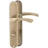 ERGO line ROMA guarnizione per porte classica, bronzo (patina), maniglie per porte del bagno WC set di maniglie con piastra di copertura lunga, guarnizione per porte, maniglia