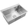 QRANSEUYXY Lavello da cucina in acciaio inox, 65 x 45 x 21 cm, lavabo da cucina singola, lavello da cucina, 1 bacino per appartamenti, ristoranti, lavanderia