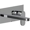 ERCOS Miscelatore Lavabo Da Parete , Piastra Da 220x100 MM Bocca Da 225 MM, Miscelatore Lavandino Bagno In Ottone Cromato