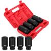 Ejoyous Set di 4 Dadi per Chiavi a Percussione, Set di Inserti per Chiavi a Bussola Ad Alto Impatto 1/2 Pollice Set di Dadi Esagonali 30-36 Mm, Attrezzo per Alberi di Trasmissione dei Dadi con Cassetta
