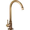 YUESUO Rubinetto Ottone Classico Collo di Cigno Monocomando Solo Freddo Lavello Rubinetto Miscelatore Rubinetto Bronzo Finitura Spazzolata