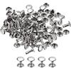 QUARKZMAN 100 Set di Rivetti in Pelle, 6x8mm Rivetti a Doppia Testa in Metallo per Riparazione Fai da Te di Artigianato in Pelle Borse Cinture Scarpe, Tono Argento