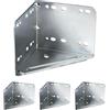 Gedotec Squadra da letto in acciaio perforato. Squadra in acciaio 115 x 115 mm. Angolo angolare fori lunghi 7 x 30 mm. 4 connettori angolari altezza 100 mm. Raccordo per letto particolarmente robusto