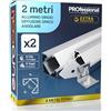 Eurocali 2x Profili Angolari da 2 metri (4mt) in Alluminio grigio per Strisce LED Copertura Opaca - larghezza max striscia led 12.1mm - 19 x 19
