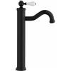 Yellowshop - Miscelatore bagno completo rubinetteria Como retrò vintage leva pomo bianco lavabo bidet vasca e doccia incasso esterno in ottone nero flessibile inox Made in italy (Lavabo Alto)