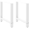 vidaXL Gambe per tavolo da pranzo bianche 2 pz 70x(72-73) cm in acciaio