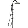 AMBRA WATER Colonna doccia nero opaco con soffione e doccetta modello dark, 1 getto